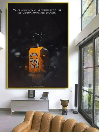 Motivational Quote and Basketball Sport Star Posters Retro Canvas Wall Art for Living Room Decor Perfect for Sports Fans - Slobuy