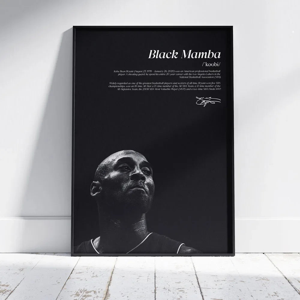 Motivational Quote and Basketball Sport Star Posters Retro Canvas Wall Art for Living Room Decor Perfect for Sports Fans - Slobuy
