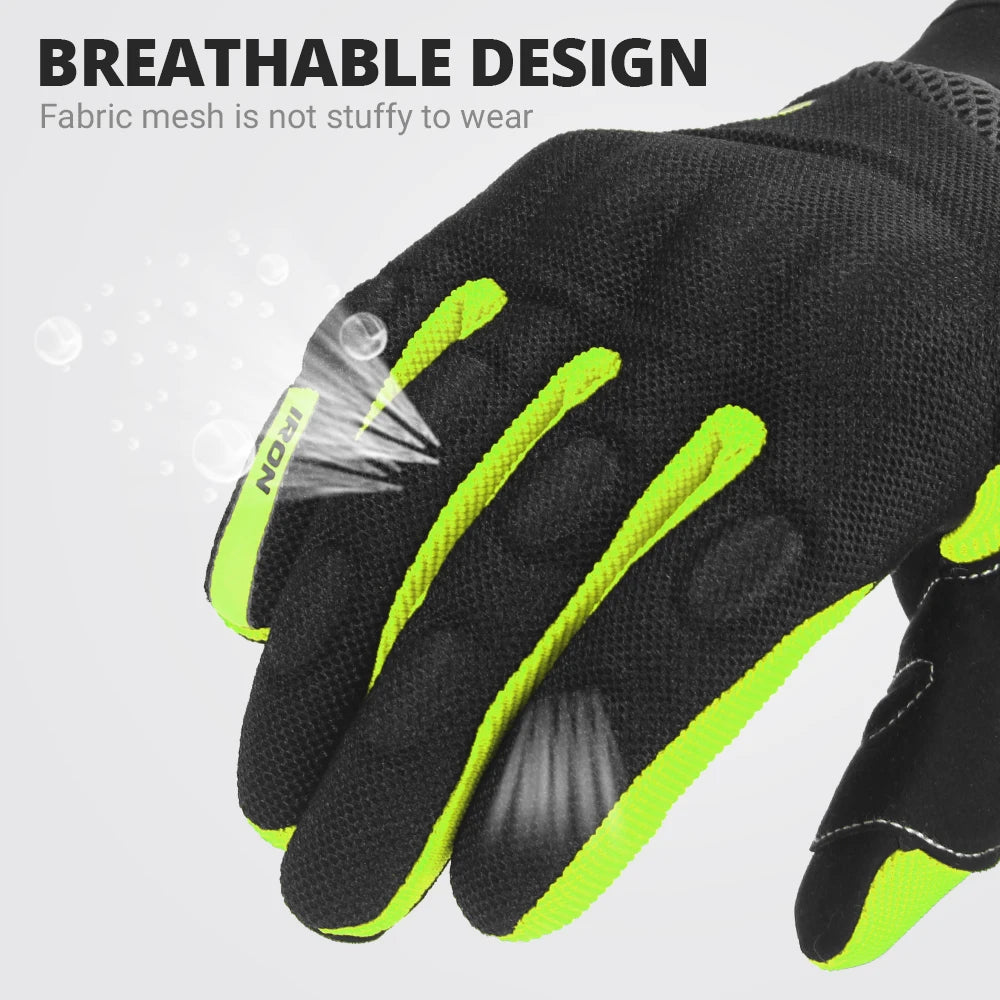Motorbike Breathable Racing Glove Motorcycle Full Finger Gloves Motocross Motorbike Breath Mesh Touch Screen Racing Glove - Slobuy