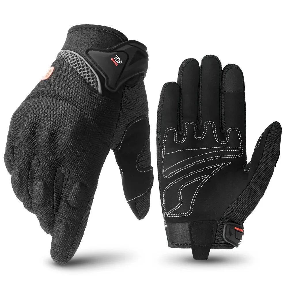 Motorbike Breathable Racing Glove Motorcycle Full Finger Gloves Motocross Motorbike Breath Mesh Touch Screen Racing Glove - Slobuy