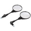 Motorcycle Black Universal 10mm Side Mirror Rearview Mirror Anti-fall Folding Round Mirror - Slobuy