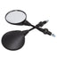 Motorcycle Black Universal 10mm Side Mirror Rearview Mirror Anti-fall Folding Round Mirror - Slobuy