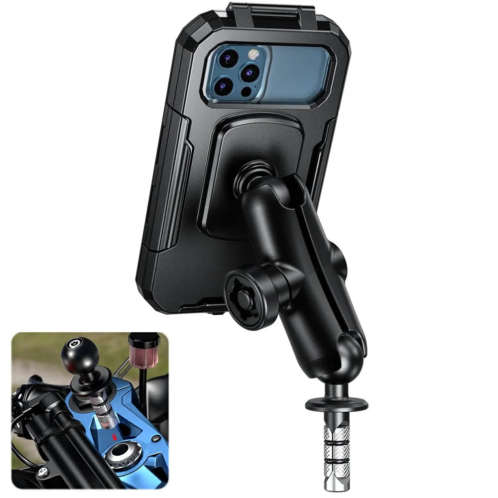 Motorcycle Fork Stem Mount Waterproof Case Mirror Navigation Bicycle Phone Holder Handlebar Bracket Scooter Motorbike Phone Bag - Slobuy