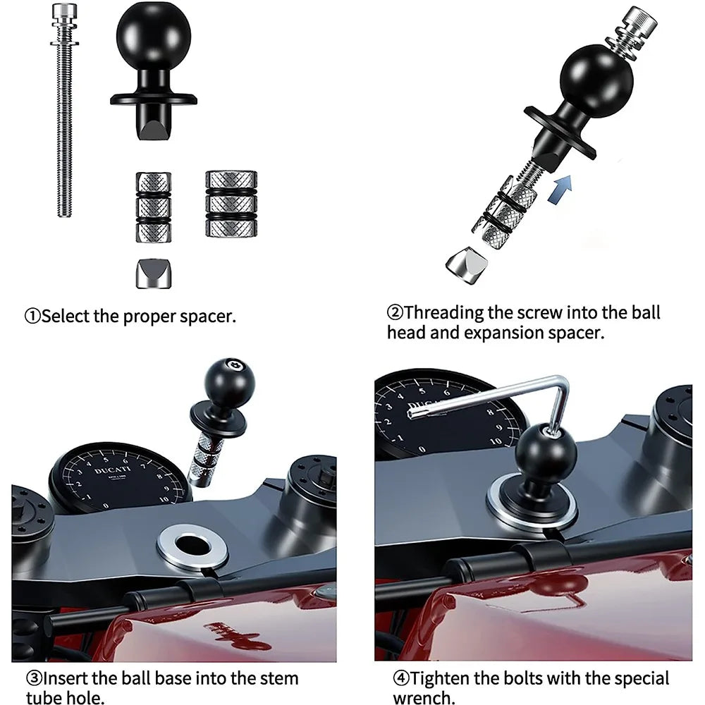 Motorcycle Fork Stem Mount Waterproof Case Mirror Navigation Bicycle Phone Holder Handlebar Bracket Scooter Motorbike Phone Bag - Slobuy