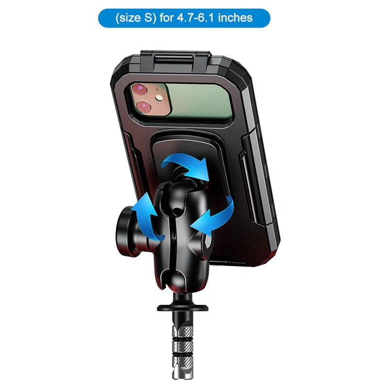 Motorcycle Fork Stem Mount Waterproof Case Mirror Navigation Bicycle Phone Holder Handlebar Bracket Scooter Motorbike Phone Bag - Slobuy