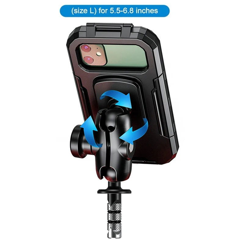 Motorcycle Fork Stem Mount Waterproof Case Mirror Navigation Bicycle Phone Holder Handlebar Bracket Scooter Motorbike Phone Bag - Slobuy