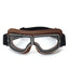 Motorcycle Glasses Windproof Motorcycle Helmet Glasses Sunglasses Retro Universal Folding Leather Retro Motorcycle Accessories - Slobuy