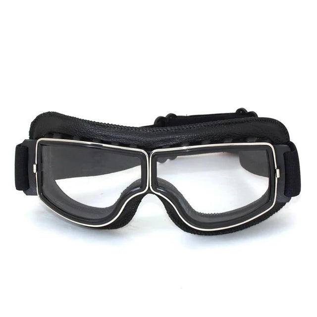 Motorcycle Glasses Windproof Motorcycle Helmet Glasses Sunglasses Retro Universal Folding Leather Retro Motorcycle Accessories - Slobuy