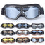 Motorcycle Glasses Windproof Motorcycle Helmet Glasses Sunglasses Retro Universal Folding Leather Retro Motorcycle Accessories - Slobuy