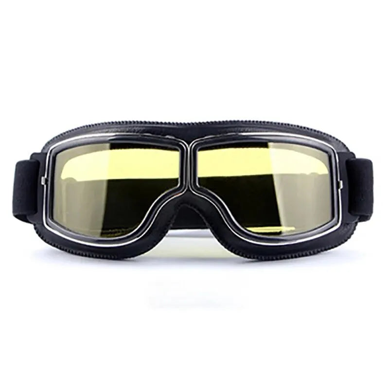 Motorcycle Glasses Windproof Motorcycle Helmet Glasses Sunglasses Retro Universal Folding Leather Retro Motorcycle Accessories - Slobuy