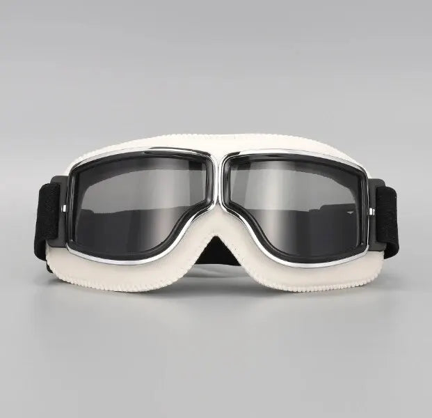 Motorcycle Glasses Windproof Motorcycle Helmet Glasses Sunglasses Retro Universal Folding Leather Retro Motorcycle Accessories - Slobuy