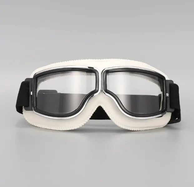 Motorcycle Glasses Windproof Motorcycle Helmet Glasses Sunglasses Retro Universal Folding Leather Retro Motorcycle Accessories - Slobuy