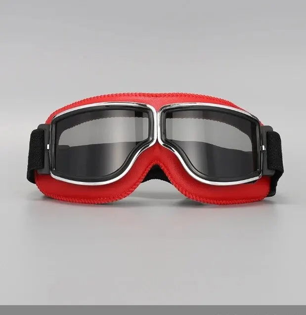Motorcycle Glasses Windproof Motorcycle Helmet Glasses Sunglasses Retro Universal Folding Leather Retro Motorcycle Accessories - Slobuy
