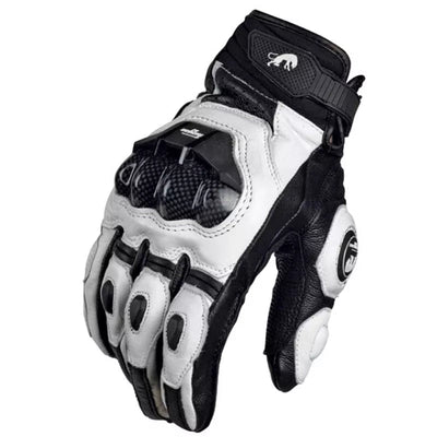 Motorcycle Gloves Black Racing Genuine Leather Motorbike White Road Riding Team Glove Men Summer Winter - Slobuy