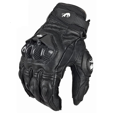 Motorcycle Gloves Black Racing Genuine Leather Motorbike White Road Riding Team Glove Men Summer Winter - Slobuy