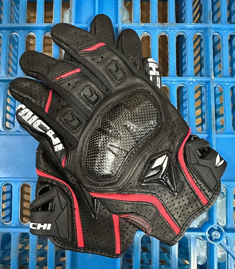 Motorcycle Gloves Genuine Leather Men's Motocross Racing Gloves RST390 391 Gloves Spring Autumn Touch Screen Guantes Moto - Slobuy