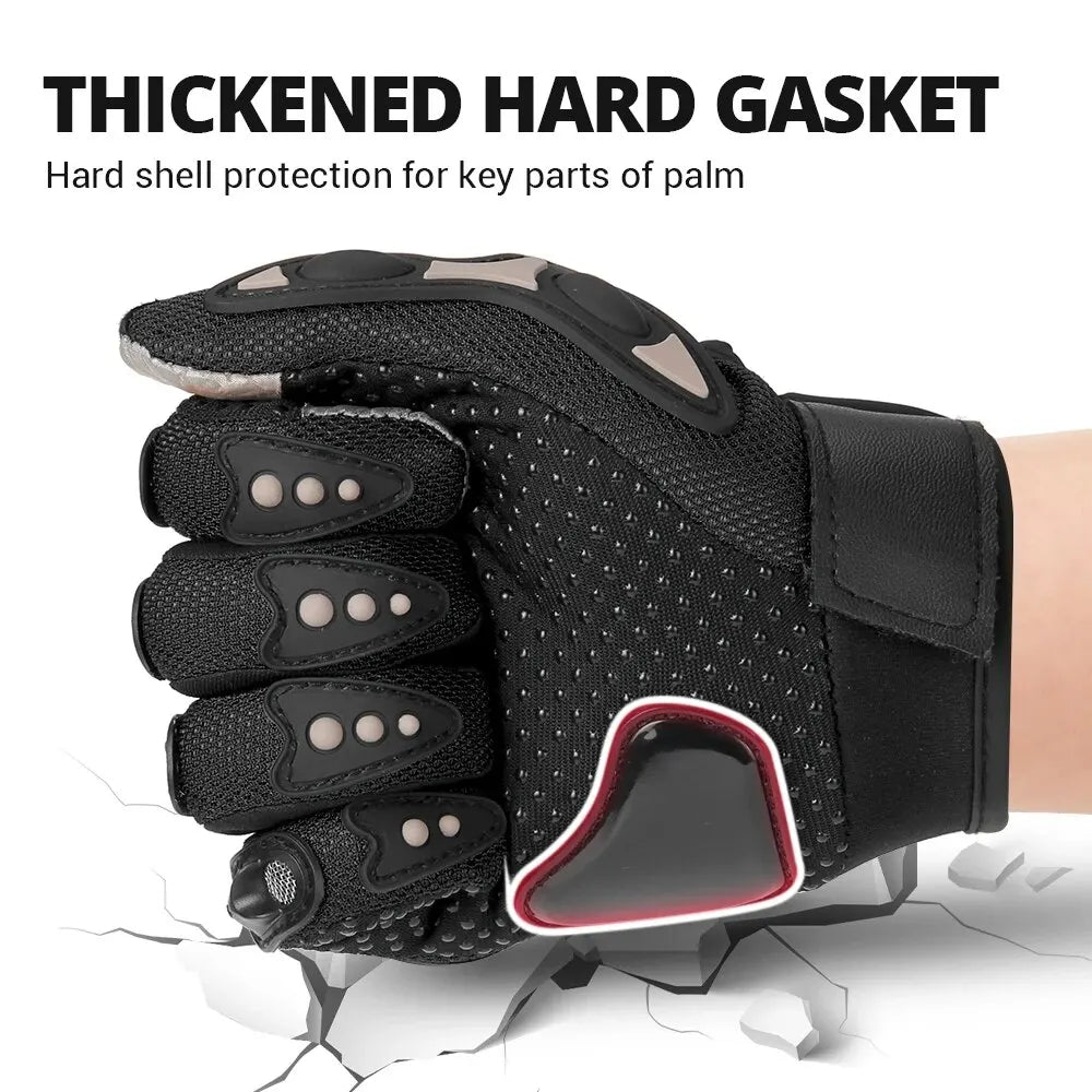 Motorcycle Gloves Men Breathable Motorcycle Full Finger Guantes Motocross Motorbike Breath Mesh Touch Screen Racing Glove - Slobuy