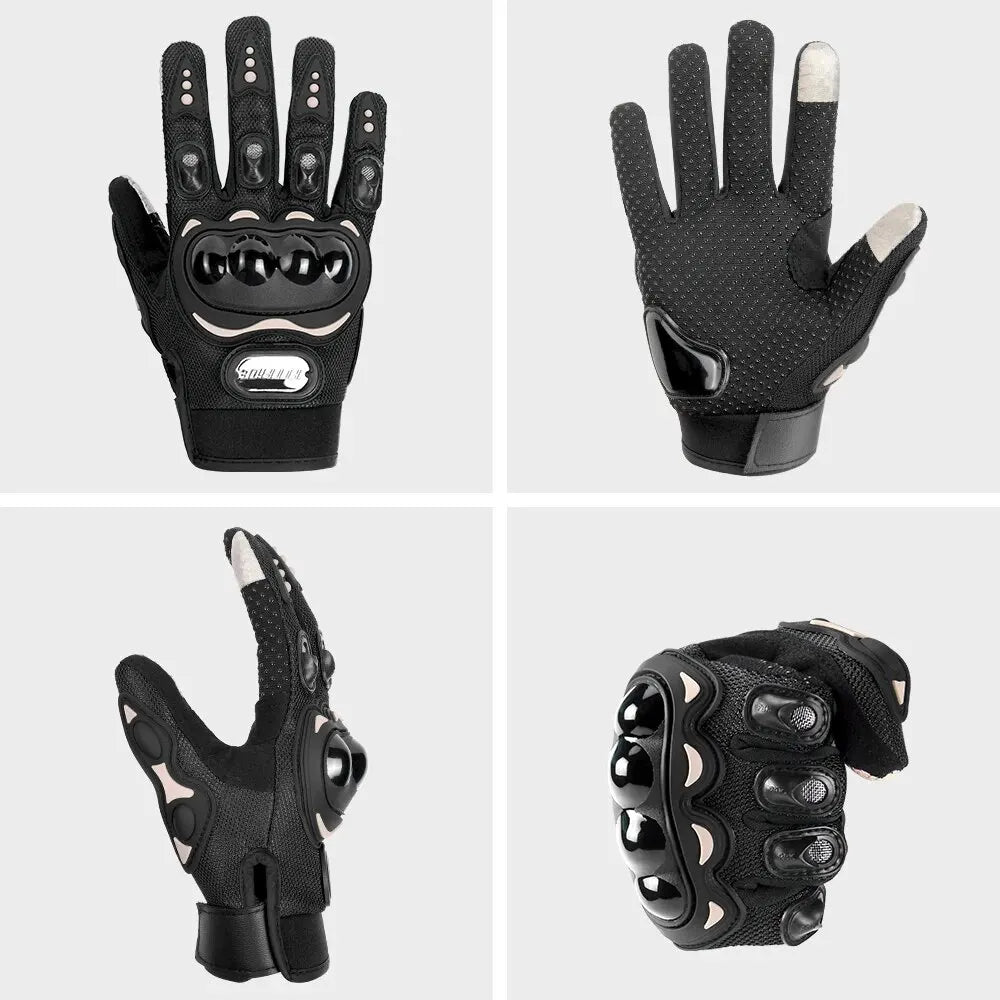 Motorcycle Gloves Men Breathable Motorcycle Full Finger Guantes Motocross Motorbike Breath Mesh Touch Screen Racing Glove - Slobuy