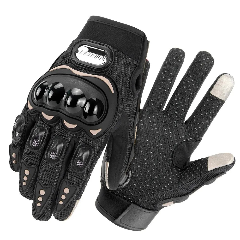 Motorcycle Gloves Men Breathable Motorcycle Full Finger Guantes Motocross Motorbike Breath Mesh Touch Screen Racing Glove - Slobuy