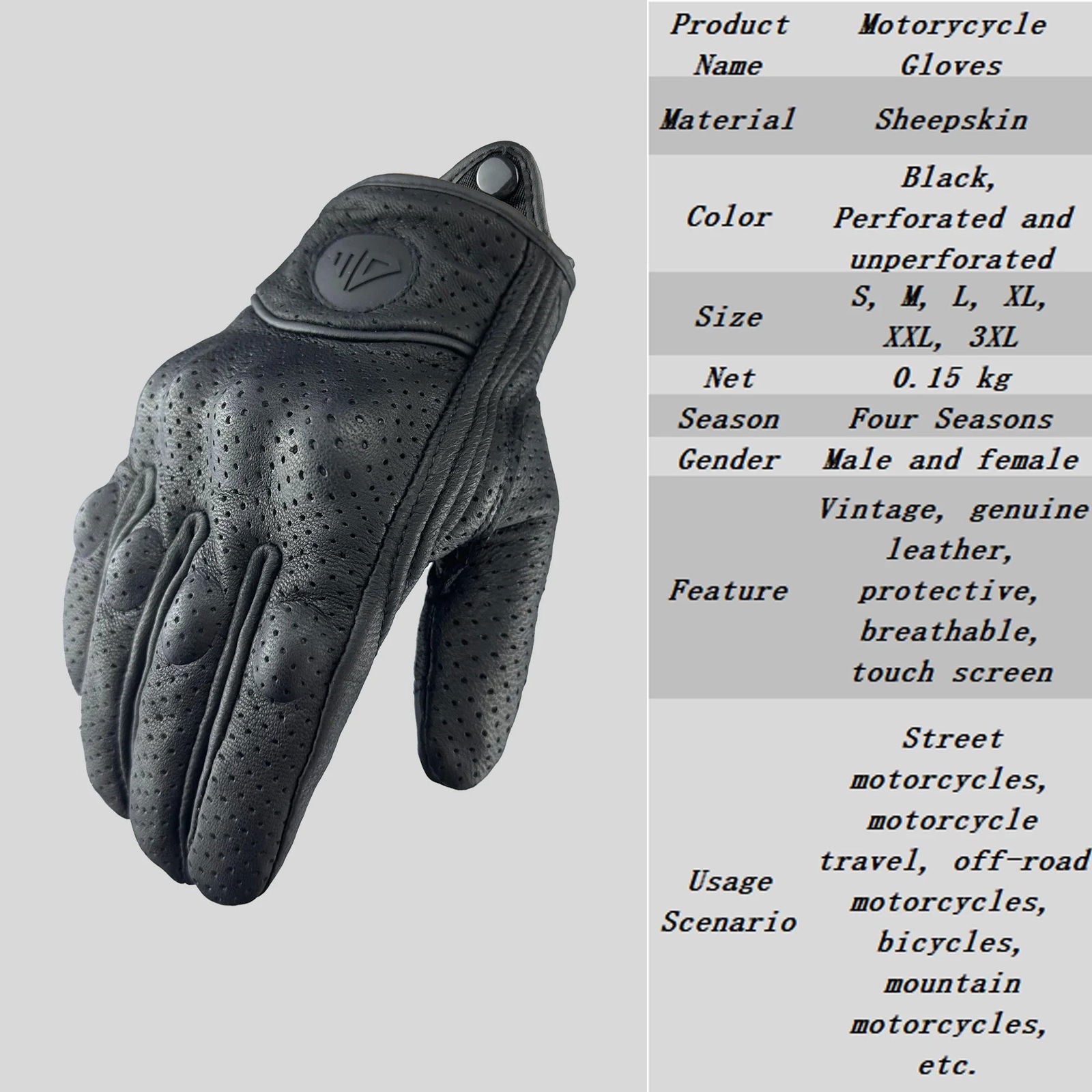 Motorcycle Gloves Men Women Moto Leather Cycling Winter Glove Motorbike Motorcross ATV Motor New S-3XL XXL Bicycle Protection - Slobuy