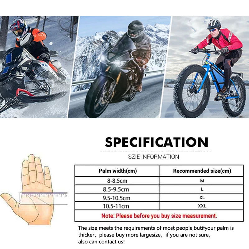 Motorcycle Gloves Windproof Waterproof Guantes Moto Men Motorbike Riding Gloves Touch Screen Moto Motocross Gloves Winter - Slobuy