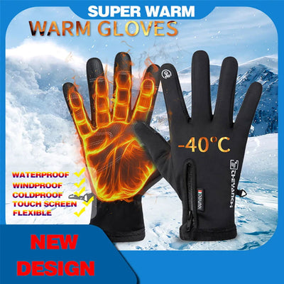 Motorcycle Gloves Winter Thermal Fleece Lined Winter Water Resistant Skin-friendly Touch Screen Outdoor Moto Riding Ski Gloves - Slobuy