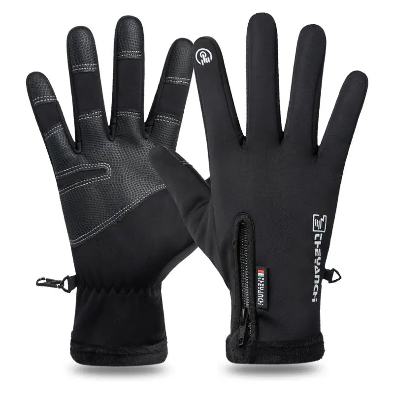 Motorcycle Gloves Winter Thermal Fleece Lined Winter Water Resistant Skin-friendly Touch Screen Outdoor Moto Riding Ski Gloves - Slobuy