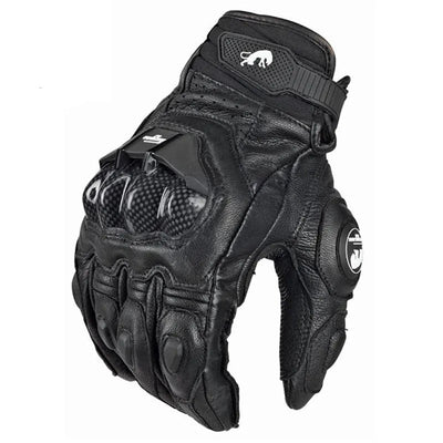 Motorcycle Gloves black Racing Genuine Leather Motorbike white Road Racing Team Glove men summer winter - Slobuy