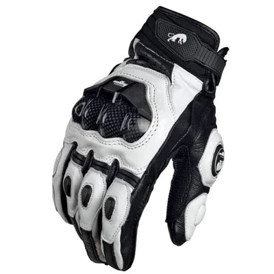 Motorcycle Gloves black Racing Genuine Leather Motorbike white Road Racing Team Glove men summer winter - Slobuy