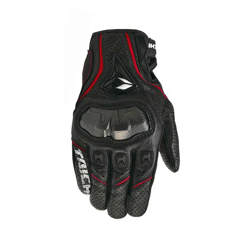 Motorcycle Gloves black Racing Genuine Leather Motorbike white Road Racing Team Glove men summer winter - Slobuy