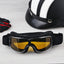 Motorcycle Goggles Adjustable Retro Motocross Goggles Vintage Black/Brown Leather Motorcycle Glasses With Breathable Hole - Slobuy