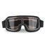 Motorcycle Goggles Adjustable Retro Motocross Goggles Vintage Black/Brown Leather Motorcycle Glasses With Breathable Hole - Slobuy