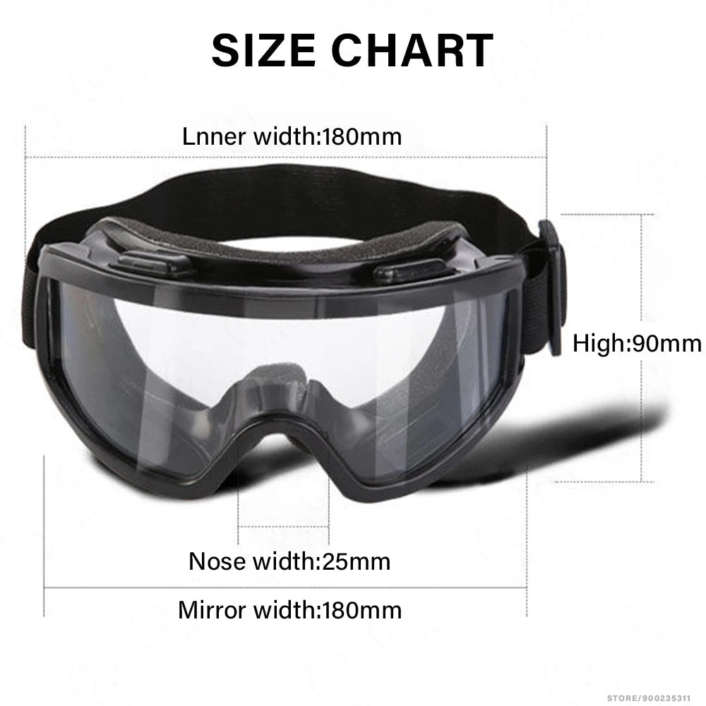Motorcycle Goggles Glasses Men Women Eye Protect Off-road Cycling Safety Anti Dust Glasses Protection Moto Dust-proof Eyeglasses - Slobuy