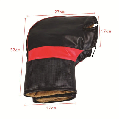 Motorcycle Handlebar Cover Winter Battery Bike Windshield Gloves Windproof Warm Handle Thickened Reflective Strip - Slobuy