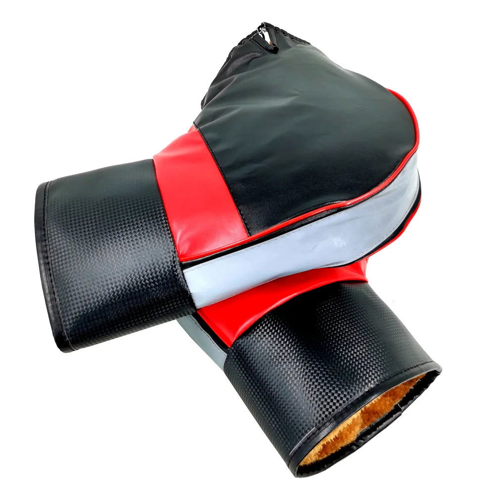 Motorcycle Handlebar Cover Winter Battery Bike Windshield Gloves Windproof Warm Handle Thickened Reflective Strip - Slobuy