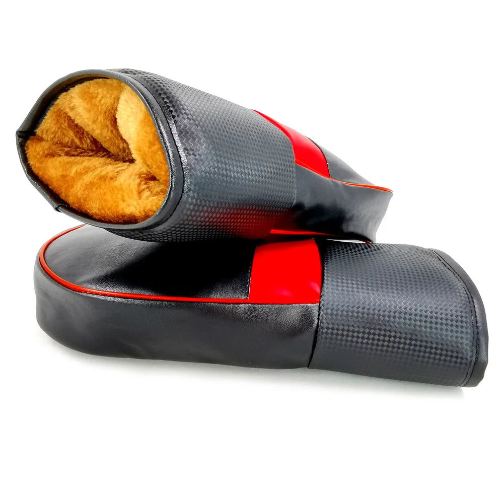 Motorcycle Handlebar Cover Winter Battery Bike Windshield Gloves Windproof Warm Handle Thickened Reflective Strip - Slobuy
