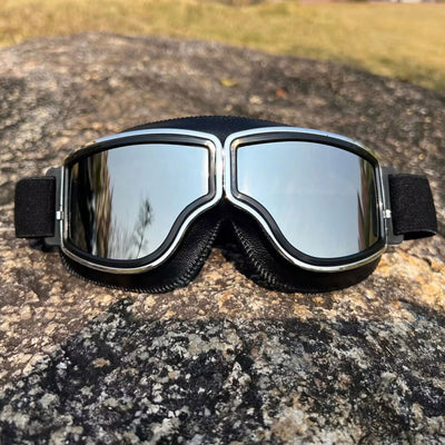 Motorcycle Helmet Glasses Sunglasses Motorcycle Goggles Windproof  Retro Universal Folding Leather Retro Motorcycle Accessories - Slobuy