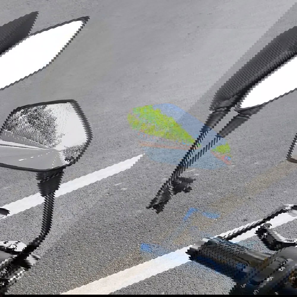 Motorcycle Mirror 2Pcs E-Bike Rearview Mirrors Electrombile Back Side Convex 8mm 10mm Carbon Fiber - Slobuy