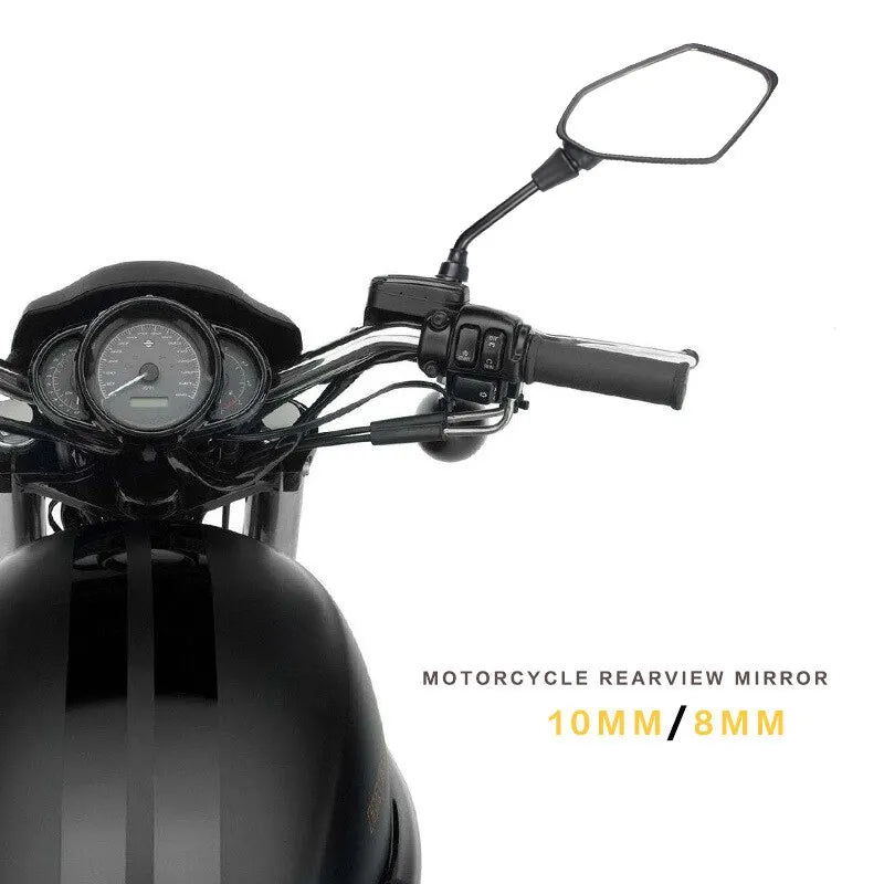 Motorcycle Mirror 2Pcs E-Bike Rearview Mirrors Electrombile Back Side Convex 8mm 10mm Carbon Fiber - Slobuy