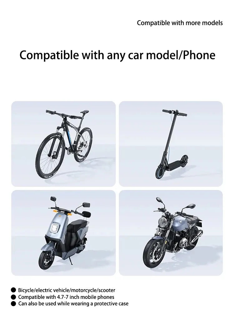 Motorcycle Phone Holder Motorbike Mirror Mobile Stand Bike 360° View Bicycle Phone Holder GPS Clip Cellphone Handlebar Mount - Slobuy