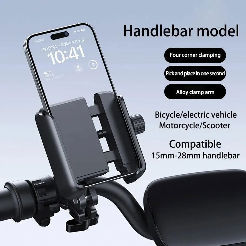 Motorcycle Phone Holder Motorbike Mirror Mobile Stand Bike 360° View Bicycle Phone Holder GPS Clip Cellphone Handlebar Mount - Slobuy