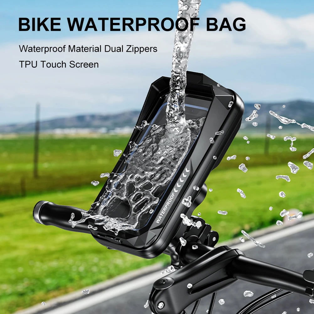 Motorcycle Phone Holder Support Bicycle Moto Phone Holder Waterproof Case Handlebar Stand Case Mount Scooter Motorbike Phone Bag - Slobuy