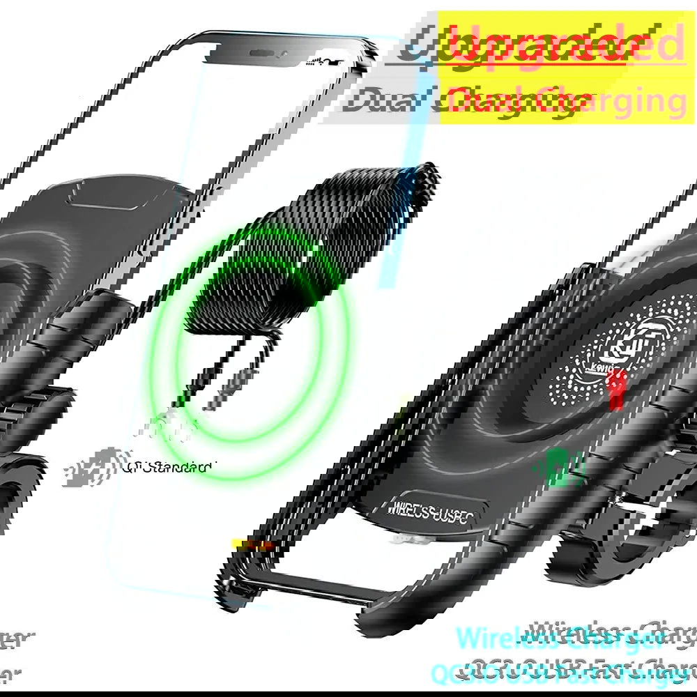 Motorcycle Phone Holder Wireless Charger Moto Motorbike Mirror Mobile Stand Support USB Fast Wireless Charging Cellphone Mount - Slobuy