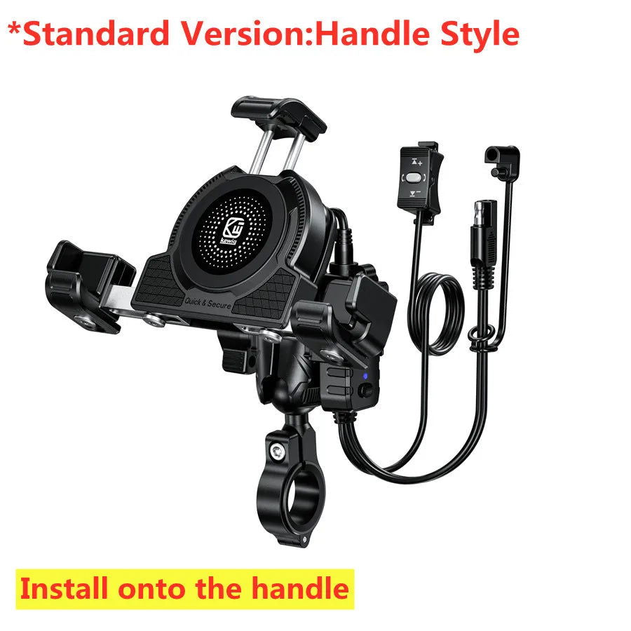 Motorcycle Phone Holder Wireless Charger Motorbike Moto Mirror Mobile Stand Support USB Fast Charging Cellphone Handlebar Mount - Slobuy