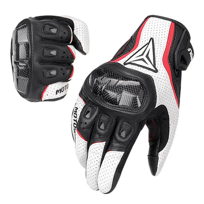 Motorcycle Racing Gloves Men Leather Gloves Summer Breathable Motorbike Guantes Moto Motocross Cycling Gloves Protective - Slobuy