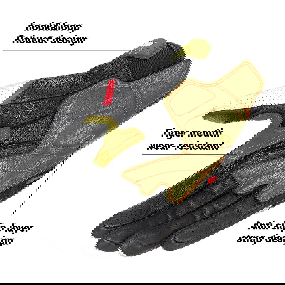 Motorcycle Racing Gloves Men Leather Gloves Summer Breathable Motorbike Guantes Moto Motocross Cycling Gloves Protective - Slobuy