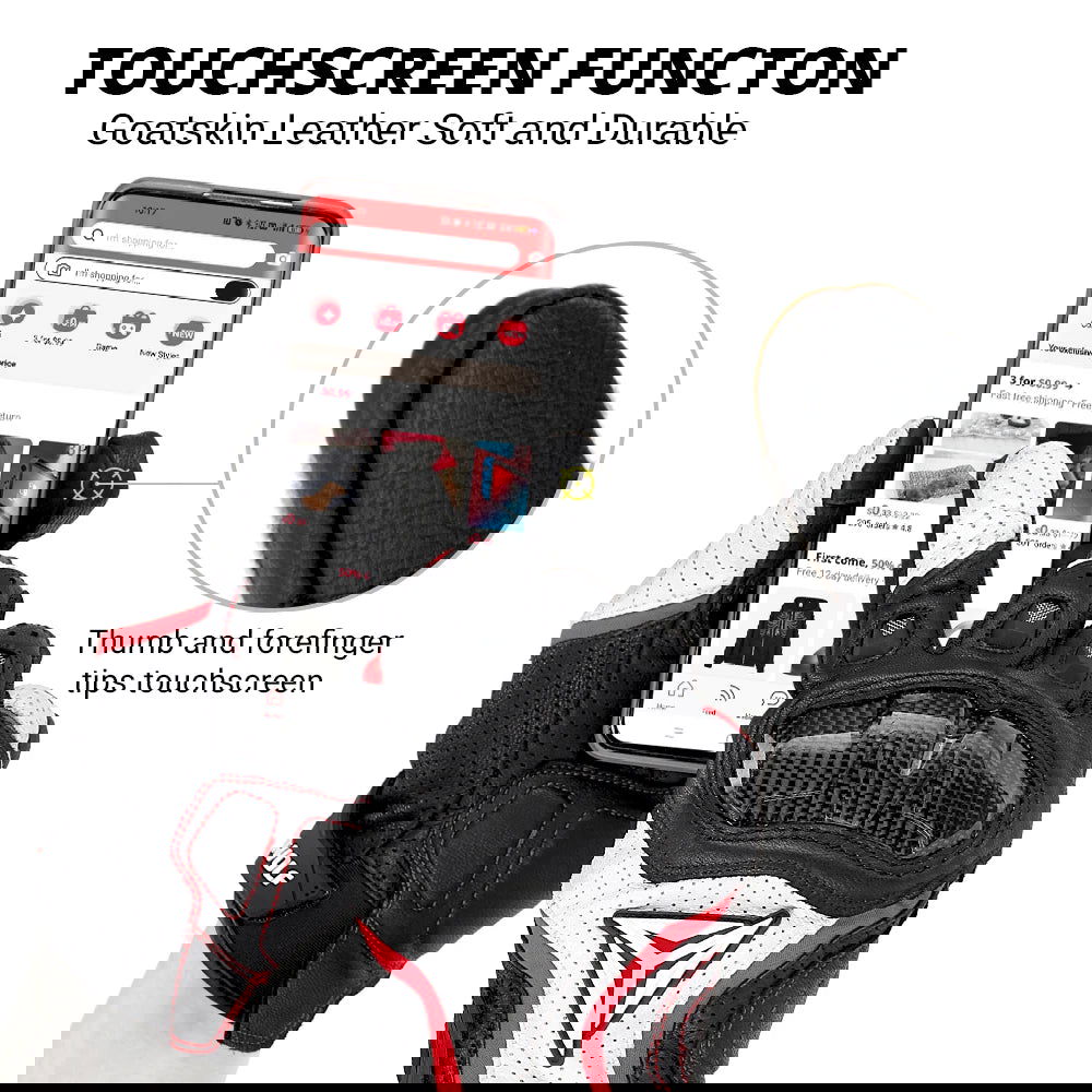 Motorcycle Racing Gloves Men Leather Gloves Summer Breathable Motorbike Guantes Moto Motocross Cycling Gloves Protective - Slobuy