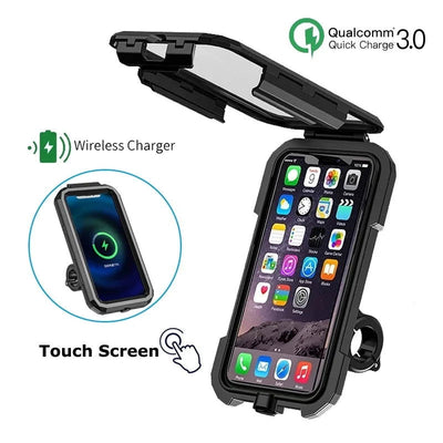 Motorcycle Wireless Charger Holder Type C QC3.0 Fast Charge Motorbike Phone Holder Waterproof Cellphone Case Motor Stand Support - Slobuy