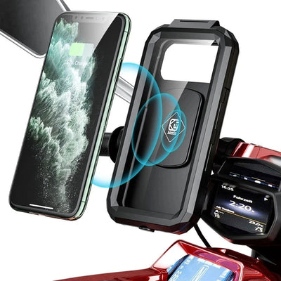 Motorcycle Wireless Charger Holder Type C QC3.0 Fast Charge Motorbike Phone Holder Waterproof Cellphone Case Motor Stand Support - Slobuy