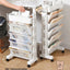 Movable Multi-layer Bookshelf Office Books Document Data Magazine Storage Rack Household Kitchen Cart Rack Clutter Organizer - Slobuy